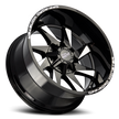 Off Road Monster Wheels M80 GBML Gloss Black | 24x12 -44mm | 8x165.1 | HD Truck Wheel