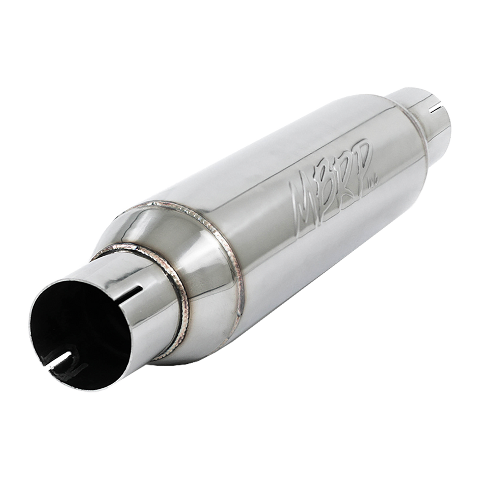 MBRP Resonator Armor Pro Universal Fit T304 Stainless Steel 2.5-Inch Exhaust Resonator 2.5 Inch Inlet/Outlet 16 Inch Body 20 Inch Overall T304 Stainless Steel