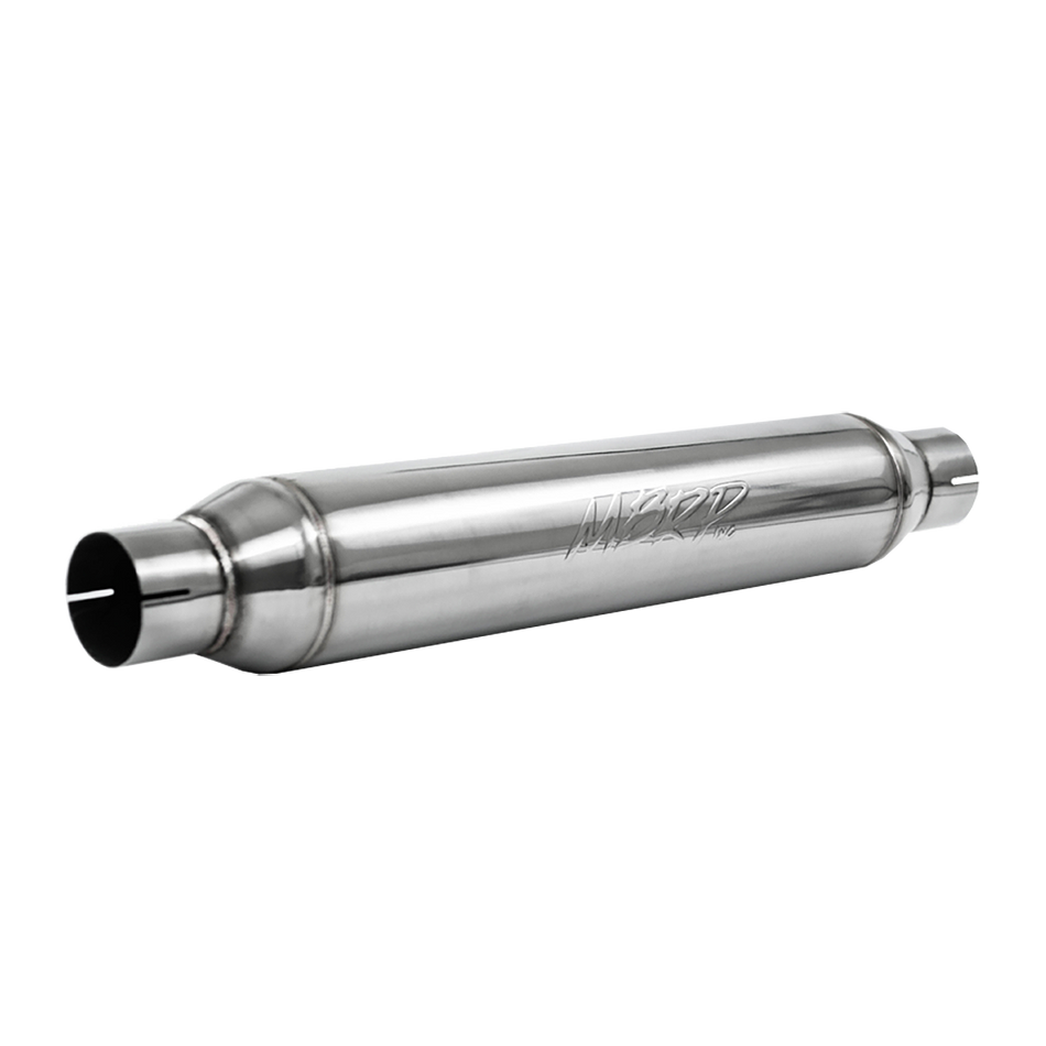 MBRP Resonator Armor Pro Universal Fit T304 Stainless Steel 2.5-Inch Exhaust Resonator 2.5 Inch Inlet/Outlet 22 Inch Body 26 Inch Overall T304 Stainless Steel