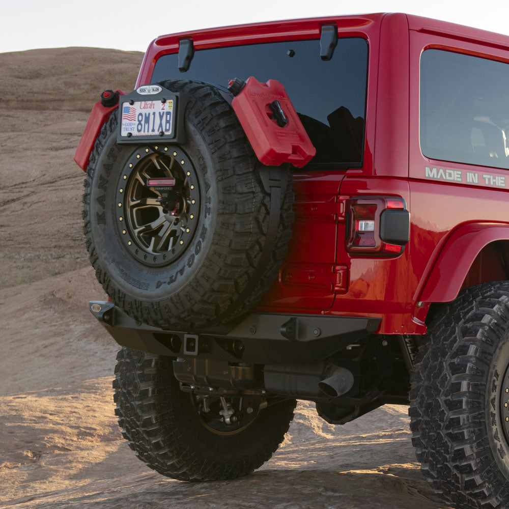 Rock Slide Engineering Stubby Rear Bumper Rigid Series 3/16-Inch Steel 2018-2026 Jeep Wrangler JL