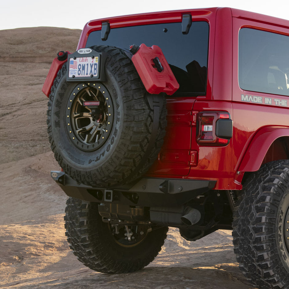 Rock Slide Engineering Stubby Rear Bumper Rigid Series 3/16-Inch Steel 2018-2026 Jeep Wrangler JL
