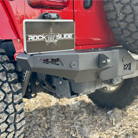 Rock Slide Engineering Rear Bumper 4-Door Aluminum 2018-2025 Jeep Gladiator JT / 2018-2025 Jeep Wrangler JL