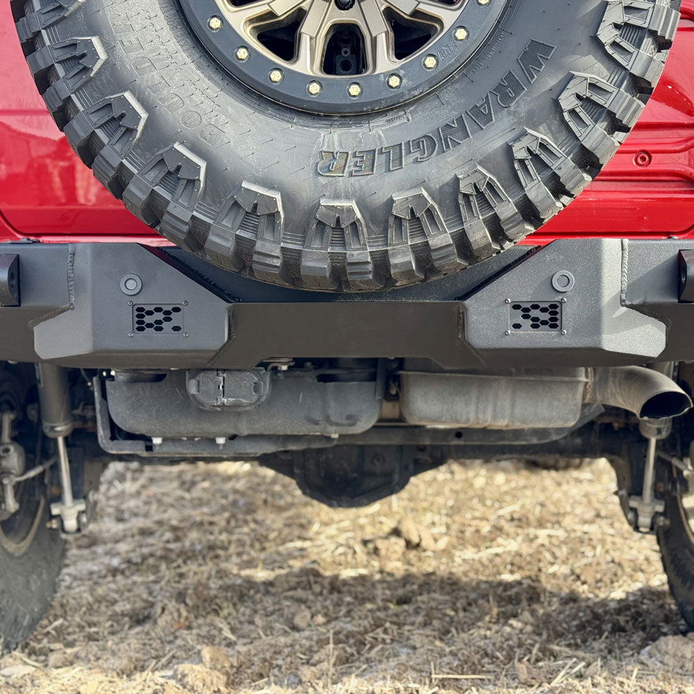 Rock Slide Engineering Rear Bumper 4-Door Aluminum 2018-2025 Jeep Gladiator JT / 2018-2025 Jeep Wrangler JL