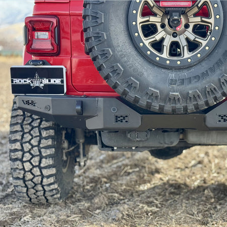 Rock Slide Engineering Rear Bumper 4-Door Aluminum 2018-2025 Jeep Gladiator JT / 2018-2025 Jeep Wrangler JL