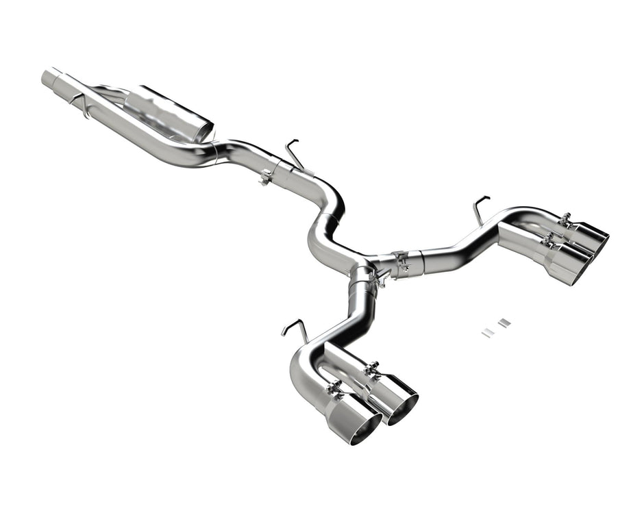 MBRP Cat-Back Exhaust Quad Armor Pro 2022-2025 Volkswagen Golf R T304 Stainless Steel Silver