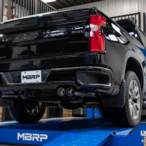 MBRP 2.5-Inch|3-Inch Cat-Back Exhaust Quad Armor Pro 5.3L Gas 2019-2026 Chevy Silverado 1500; 2022 Chevy Silverado 1500 LTD; 2019-2026 GMC Sierra 1500; 2022 GMC Sierra 1500 Limited