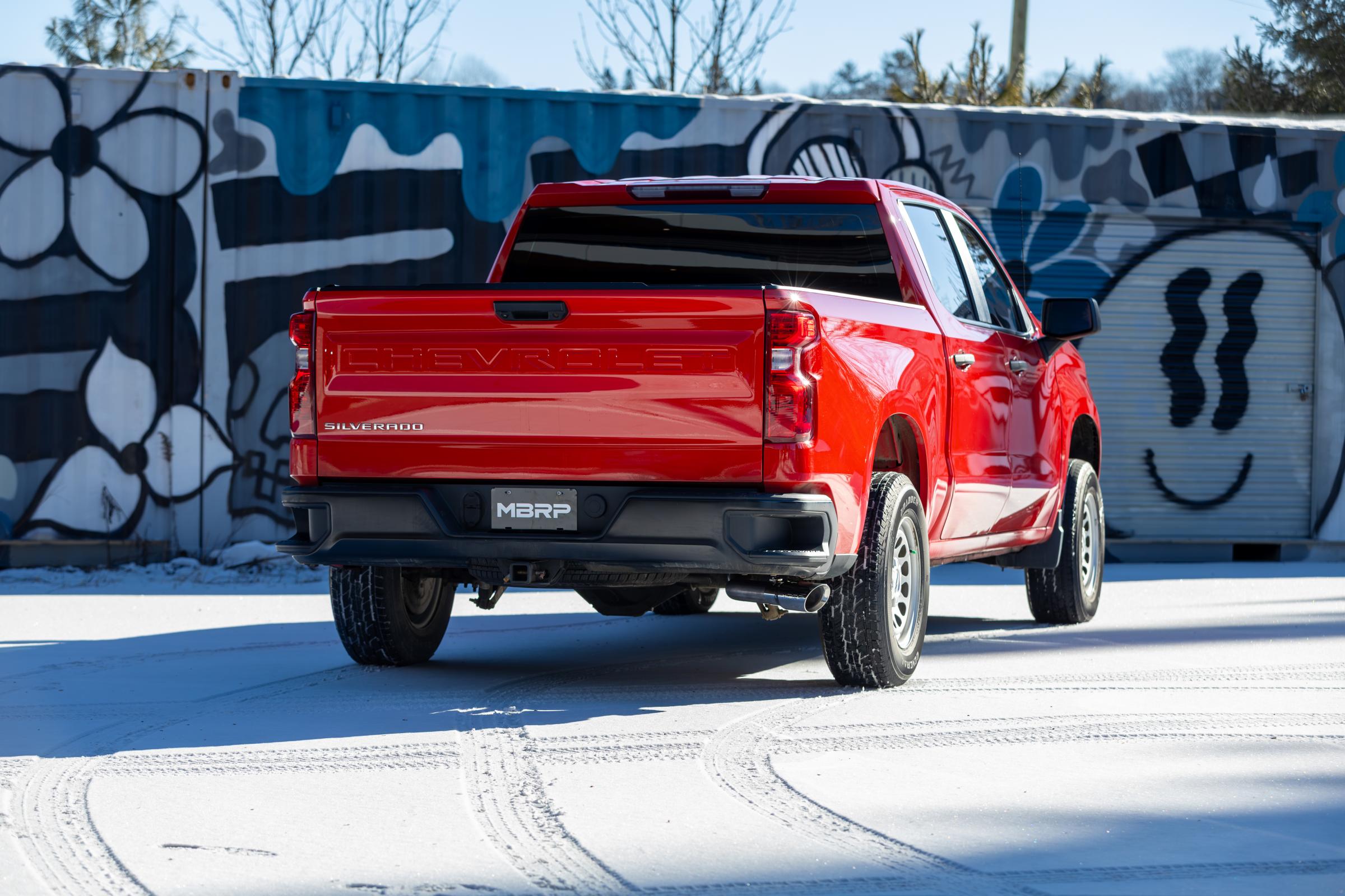 MBRP 3-Inch Cat-Back Exhaust Single Side Exit Armor Lite 2.7L Gas 2019-2026 Chevy Silverado 1500; 2019-2026 GMC Sierra 1500