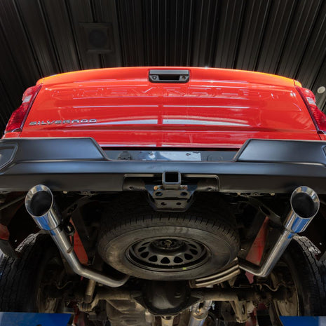 MBRP 3-Inch Cat-Back Exhaust Dual Split Rear Exit Armor Pro 2.7L 2019-2026 Chevy Silverado 1500; 2019-2026 GMC Sierra 1500
