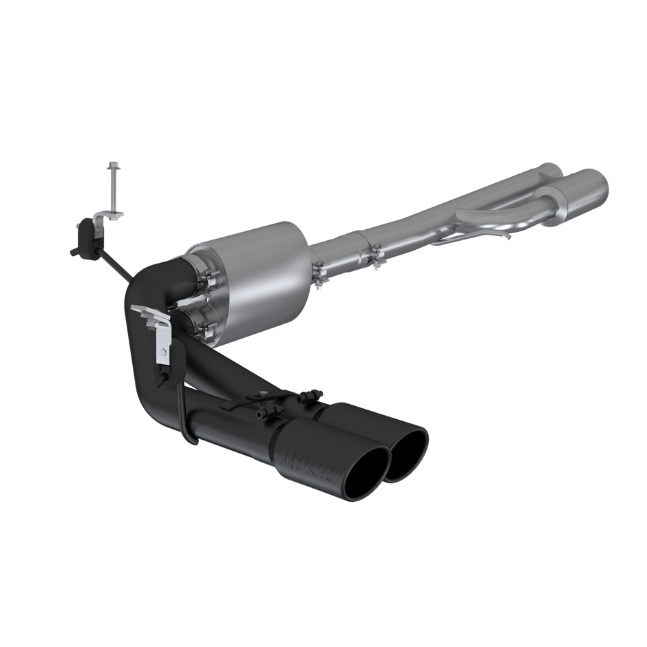 MBRP 3-Inch Cat-Back Exhaust Side Exit Armor Black 4.3L/5.3L Gas 2019-2026 Chevy Silverado 1500; 2022 Chevy Silverado 1500 LTD; 2019-2026 GMC Sierra 1500; 2022 GMC Sierra 1500 Limited