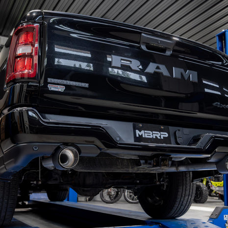 MBRP 3-Inch Cat-Back Exhaust Armor Pro 3.0L 2025-2026 Ram 1500 T304 Stainless Steel Polished Rear 2.5-Inch 2025-Up Ram 1500 3.0L SST SO Armor Pro 3 inch Cat-back 2.5 Inch Dual Split Rear Exhaust with Carbon Fiber Tips