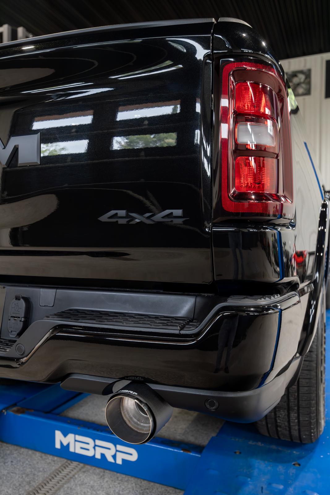 MBRP 3-Inch Cat-Back Exhaust Armor Pro 3.0L 2025-2026 Ram 1500 T304 Stainless Steel Polished Rear 2.5-Inch 2025-Up Ram 1500 3.0L SST SO Armor Pro 3 inch Cat-back 2.5 Inch Dual Split Rear Exhaust with Carbon Fiber Tips