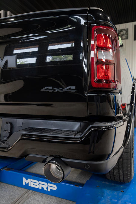 MBRP 3-Inch Cat-Back Exhaust Armor Pro 3.0L 2025-2026 Ram 1500 T304 Stainless Steel Polished Rear 2.5-Inch 2025-Up Ram 1500 3.0L SST SO Armor Pro 3 inch Cat-back 2.5 Inch Dual Split Rear Exhaust with Carbon Fiber Tips