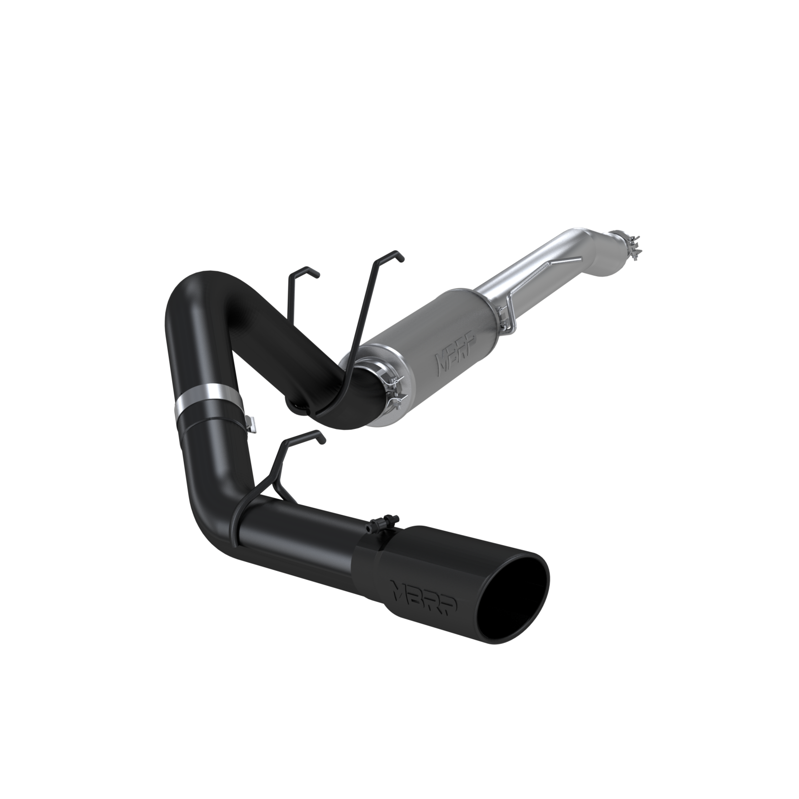 MBRP 4-Inch Resonator Single Side Exit Armor Black 6.2L/6.8L/7.3L Gas 2017-2026 Ford F-250 Super Duty/F-350 Super Duty