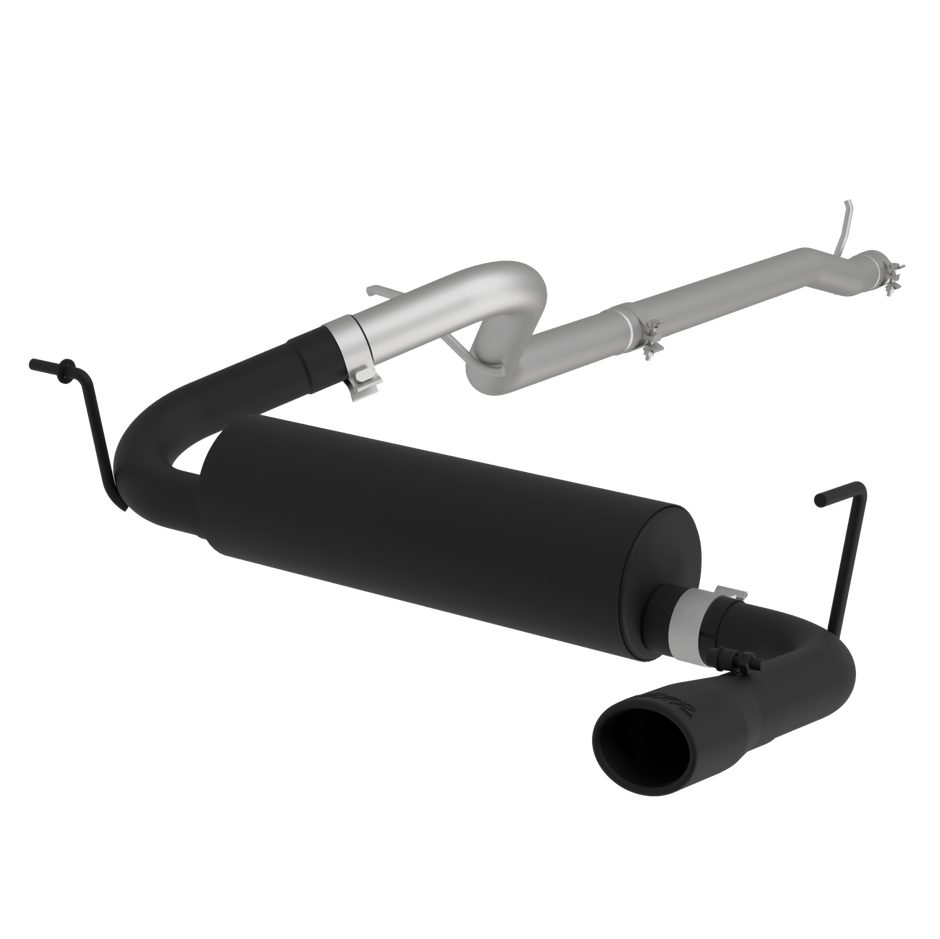 MBRP 2.5-Inch Cat-Back Exhaust Single Rear Exit Armor Black 3.6L Gas 2012-2017 Jeep Wrangler; 2018 Jeep Wrangler JK