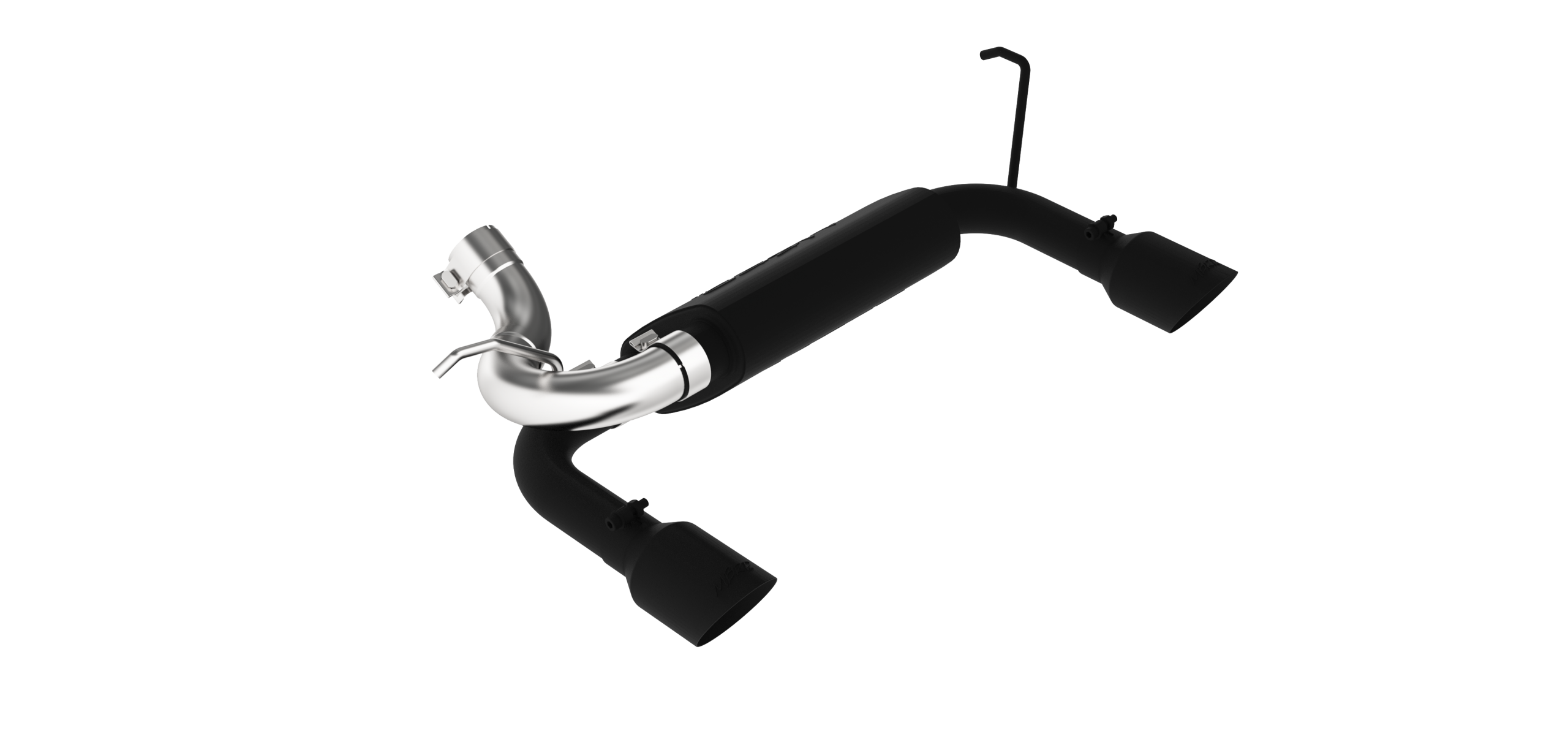 MBRP 2.5-Inch Axle-Back Exhaust Dual Rear Exit Armor Black 3.6L/3.8L Gas 2007-2017 Jeep Wrangler; 2018 Jeep Wrangler JK