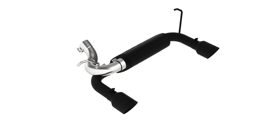 MBRP 2.5-Inch Axle-Back Exhaust Dual Rear Exit Armor Black 3.6L/3.8L Gas 2007-2017 Jeep Wrangler; 2018 Jeep Wrangler JK