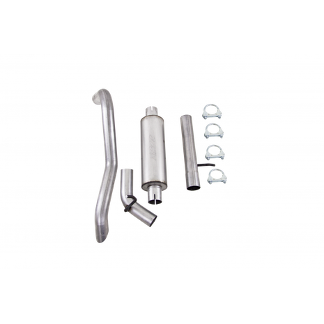 MBRP 2.5-Inch Cat-Back Exhaust Single Rear Exit Armor Lite 3.6L Gas 2012-2017 Jeep Wrangler; 2018 Jeep Wrangler JK Aluminized Steel Cat Back Exhaust System Single Rear Exit Off Road Aluminum For 12-18 Jeep Wrangler/Rubicon JK 3.6L V6 2/4 Door