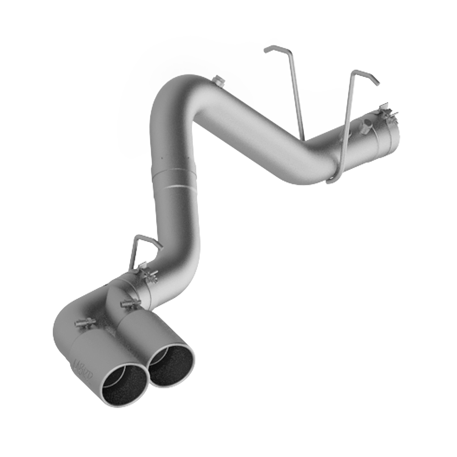 MBRP 4-Inch DPF-Back Exhaust Single Side Armor Lite 6.6L Duramax Diesel 2011-2019 Chevy Silverado 2500 HD/3500 HD; 2011-2019 GMC Sierra 2500 HD/3500 HD Aluminized Steel Dual Out
