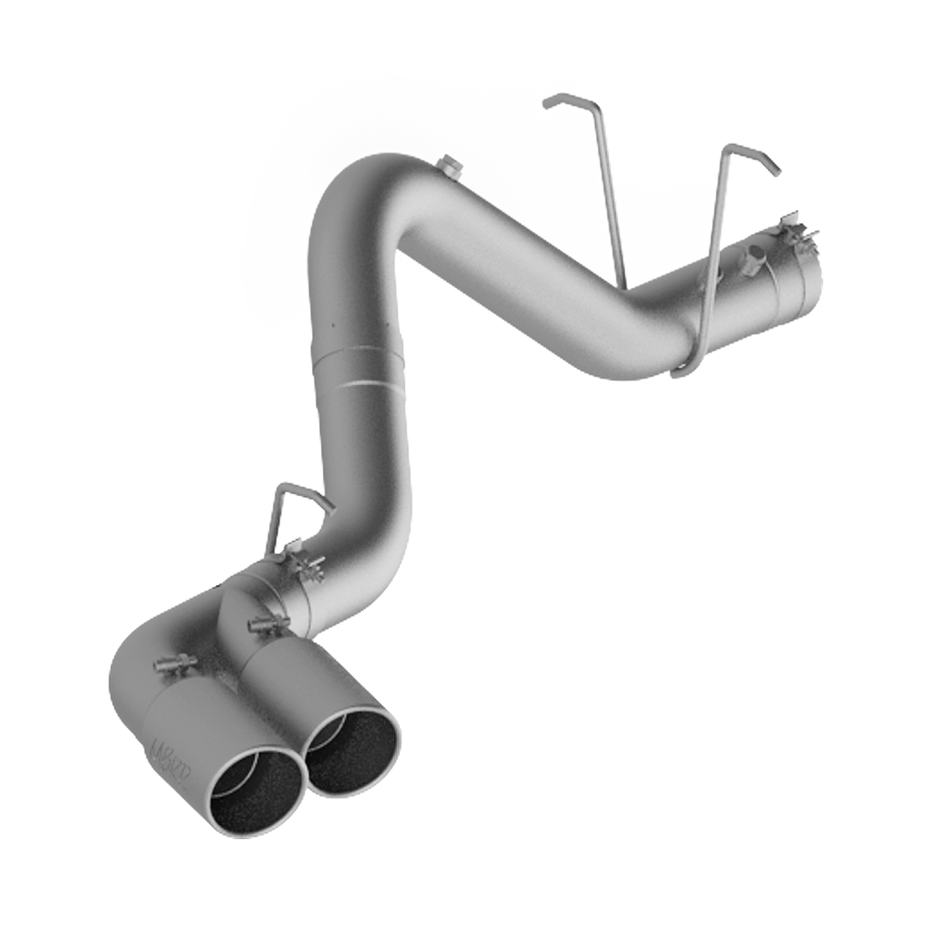 MBRP 4-Inch DPF-Back Exhaust Single Side Armor Lite 6.6L Duramax Diesel 2011-2019 Chevy Silverado 2500 HD/3500 HD; 2011-2019 GMC Sierra 2500 HD/3500 HD Aluminized Steel Dual Out