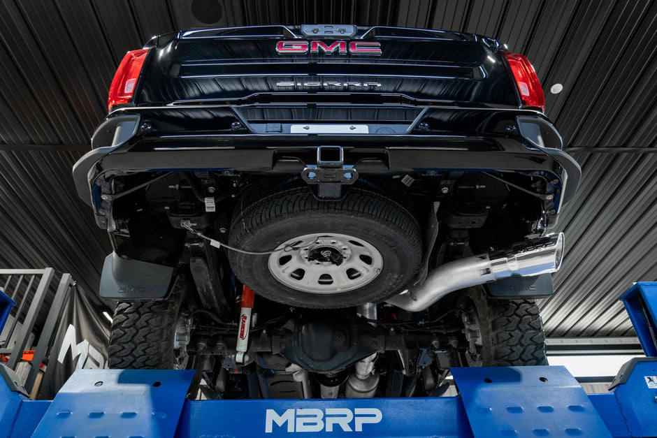 MBRP DPF-Back Exhaust Single Side Exit Armor Lite 6.6L 2020-2023 Chevy Silverado 2500 HD/3500 HD; 2020-2023 GMC Sierra 2500 HD/3500 HD