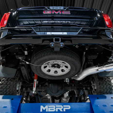 MBRP DPF-Back Exhaust Single Side Exit Armor Lite 6.6L 2020-2023 Chevy Silverado 2500 HD/3500 HD; 2020-2023 GMC Sierra 2500 HD/3500 HD
