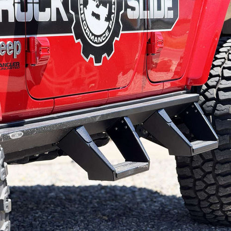 Rock Slide Engineering Removable Drop Step Deluxe 7-Inch Alloy Steel 2018-2025 Jeep Wrangler JL