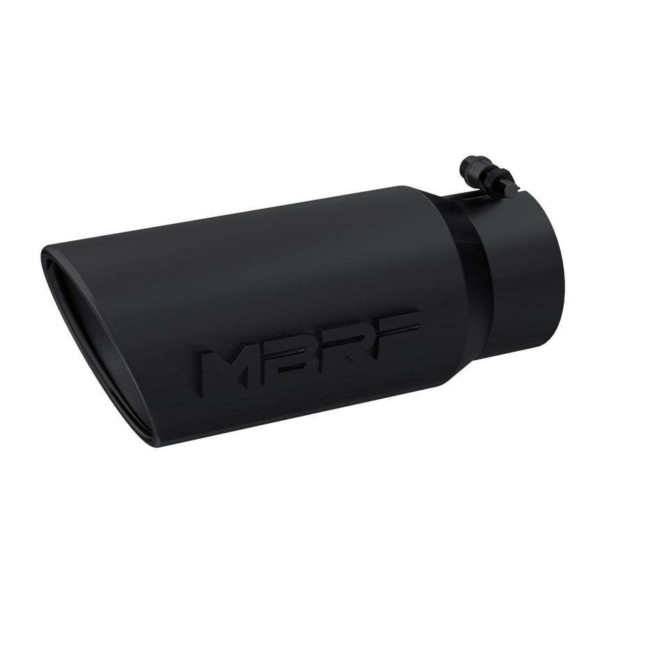 MBRP Exhaust Tip 4-Inch Inlet 5-Inch Outlet 12-Inch Length Rolled End Black Coated Universal Fit