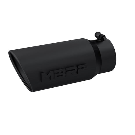 MBRP Exhaust Tip 4-Inch Inlet 5-Inch Outlet 12-Inch Length Rolled End Black Coated Universal Fit