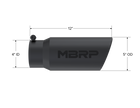 MBRP Exhaust Tip 4-Inch Inlet 5-Inch Outlet 12-Inch Length Rolled End Black Coated Universal Fit