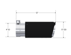 MBRP Exhaust Tip 4-Inch Inlet 5-Inch Outlet 12-Inch Length Angle Cut T304 Stainless Steel Universal Fit