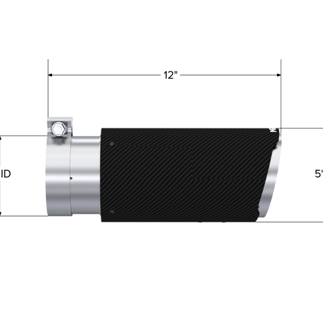 MBRP Exhaust Tip 4-Inch Inlet 5-Inch Outlet 12-Inch Length Angle Cut T304 Stainless Steel Universal Fit