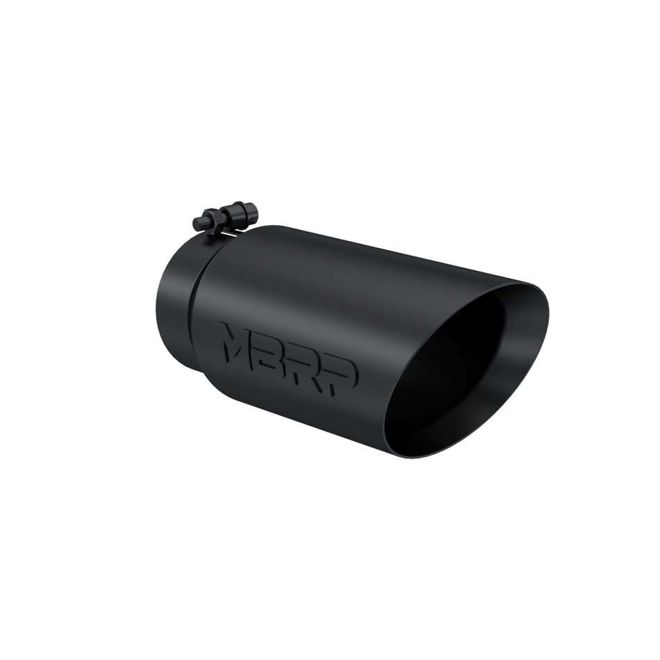 MBRP Exhaust Tip 4-Inch Inlet 5-Inch Outlet 12-Inch Length Dual Wall Black Coated Universal Fit
