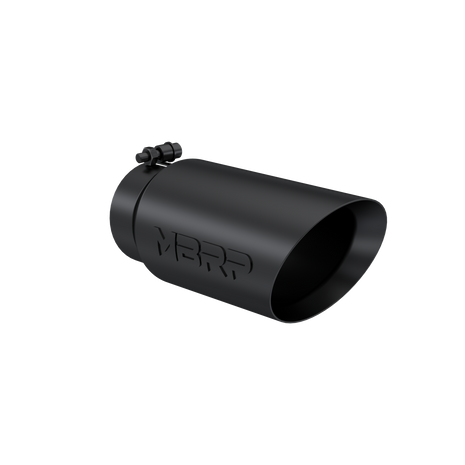 MBRP Exhaust Tip 4-Inch Inlet 5-Inch Outlet 12-Inch Length Dual Wall Black Coated Universal Fit