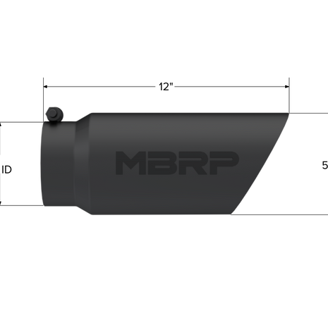 MBRP Exhaust Tip 4-Inch Inlet 5-Inch Outlet 12-Inch Length Dual Wall Black Coated Universal Fit