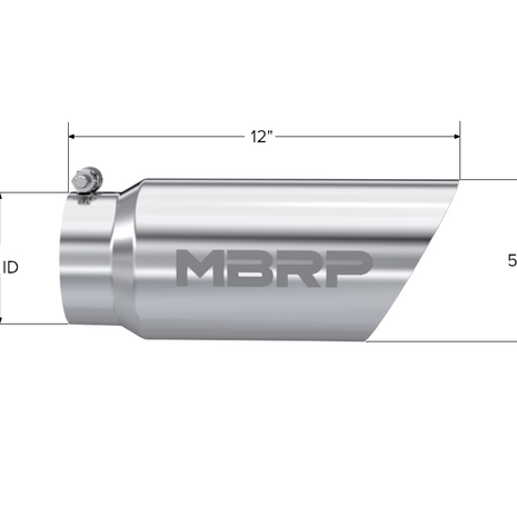 MBRP Exhaust Tip 4-Inch Inlet 5-Inch Outlet Dual Wall T304 Stainless Steel Universal Fit