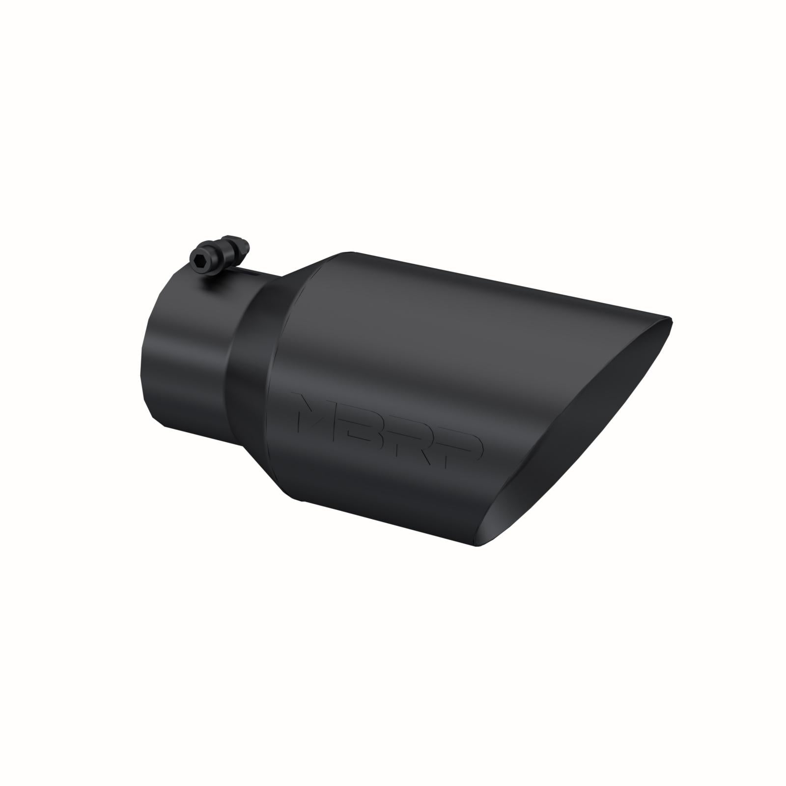MBRP Exhaust Tip 4-Inch Inlet 6-Inch Outlet 12-Inch Length Dual Wall Black Coated Universal Fit