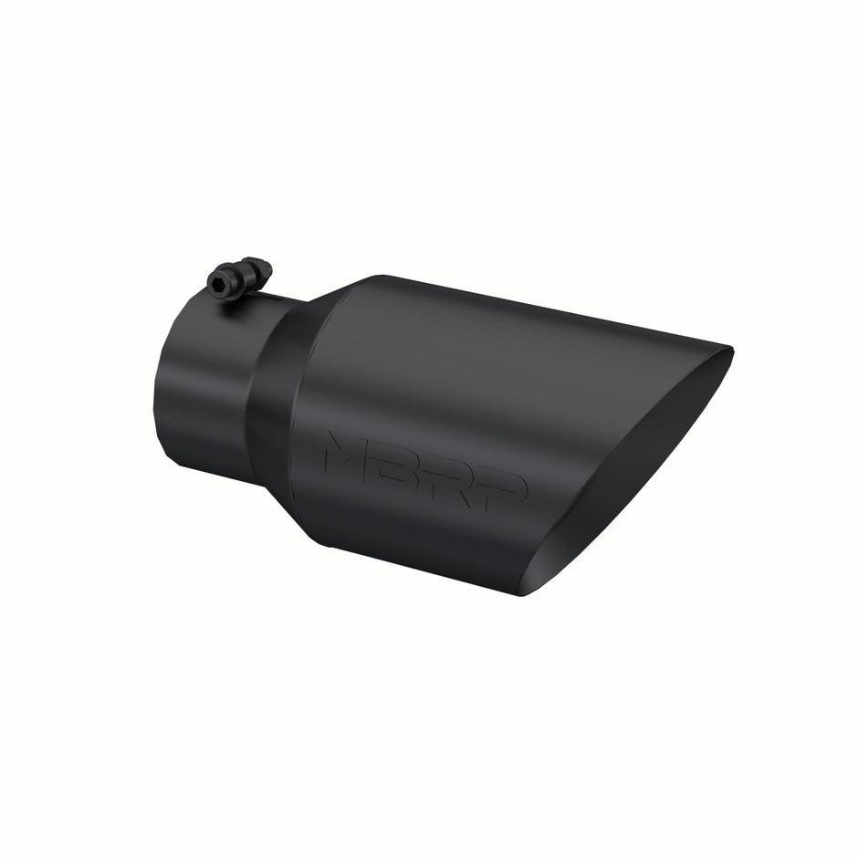 MBRP Exhaust Tip 4-Inch Inlet 6-Inch Outlet 12-Inch Length Dual Wall Black Coated Universal Fit