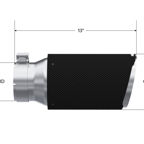 MBRP Exhaust Tip Dual Wall Angle Cut Carbon Fiber Universal Fit Carbon Fiber 4-Inch Inlet 6-Inch OD 12-Inch Length Dual Wall Angle Cut