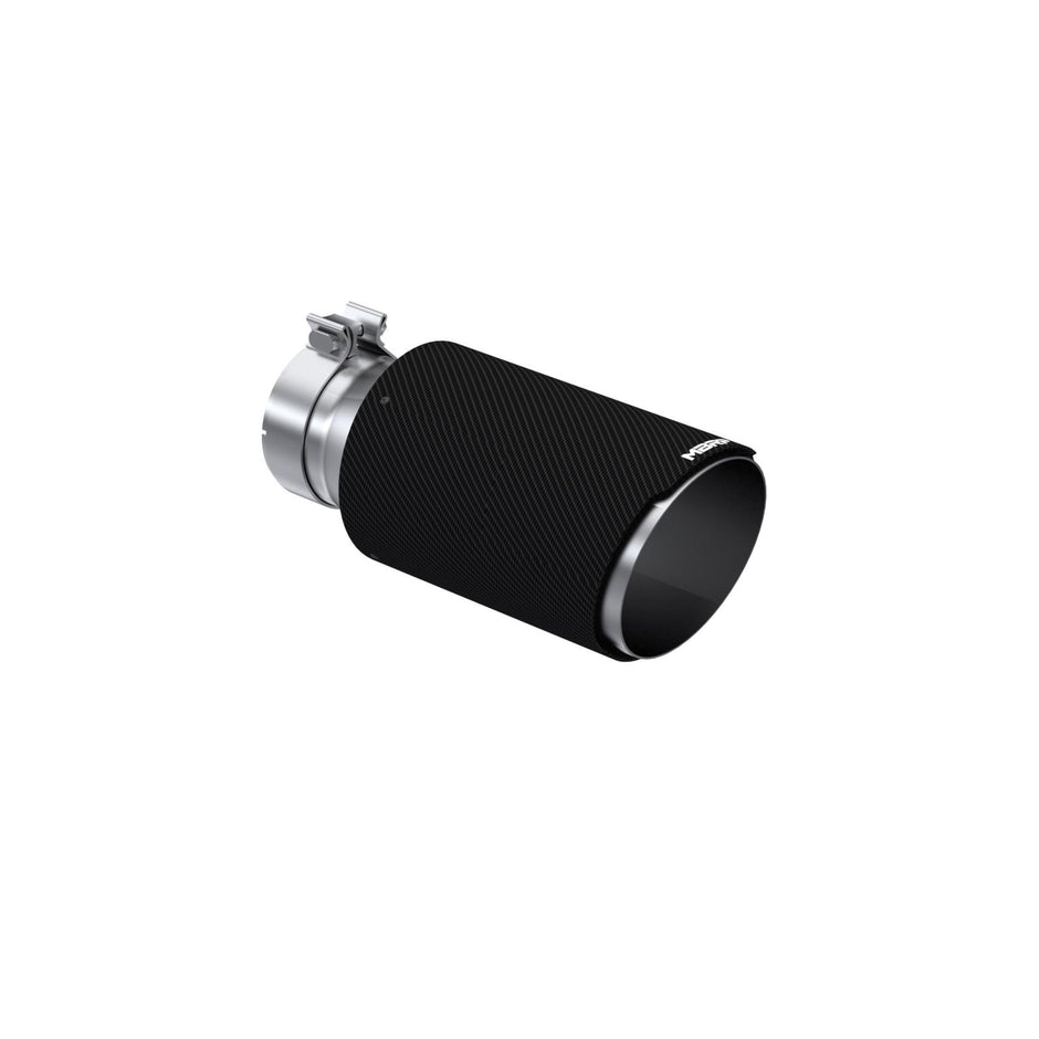 MBRP Exhaust Tip Dual Wall Angle Cut Carbon Fiber Universal Fit Universal Carbon Fiber 4-Inch Inlet 6-Inch OD 12-Inch Length Dual Wall Angle Cut