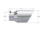 MBRP Exhaust Tip 4-Inch Inlet 6-Inch Outlet 12-Inch Length Dual Wall T304 Stainless Steel Universal Fit