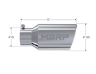 MBRP Exhaust Tip 4-Inch Inlet 6-Inch Outlet 12-Inch Length Rolled End T304 Stainless Steel Universal Fit