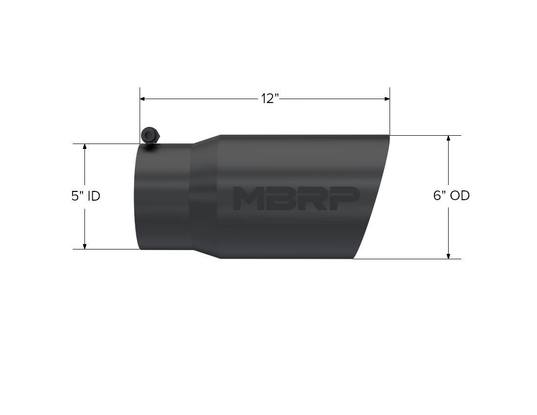 MBRP Exhaust Tip 5-Inch Inlet 6-Inch Outlet Dual Wall Universal Fit