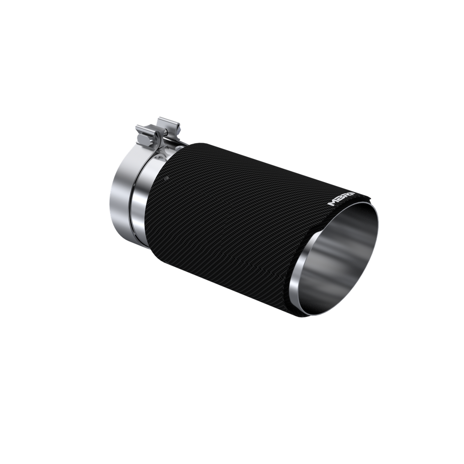 MBRP Exhaust Tip 5-Inch Inlet 6-Inch Outlet Dual Wall Angle Cut Carbon Fiber Universal Fit