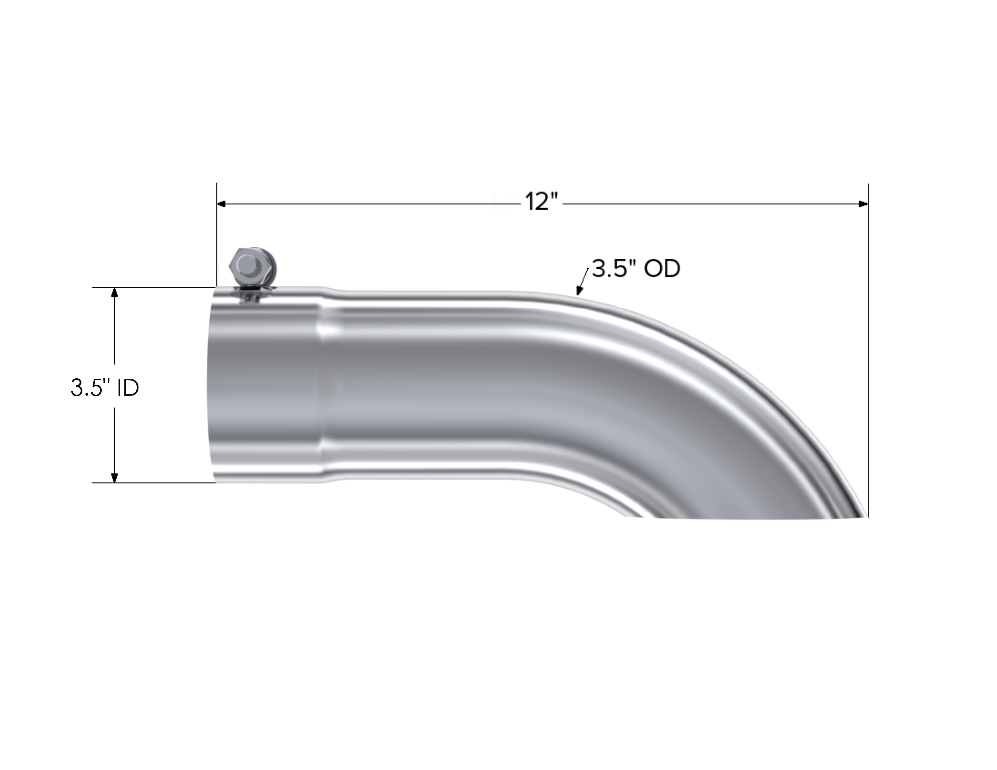 MBRP Exhaust Tip 3.5-Inch Inlet 3.5-Inch Outlet T304 Stainless Steel Universal Fit