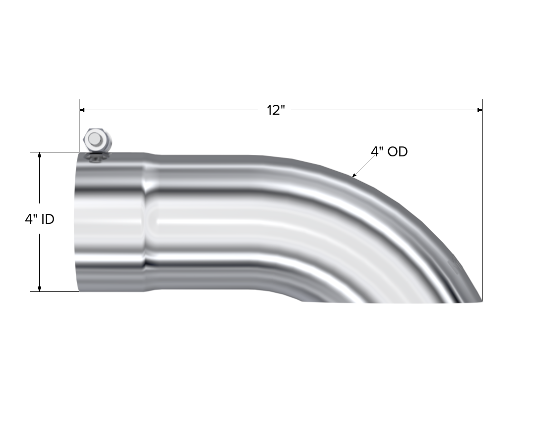 MBRP Exhaust Tip 4-Inch Inlet 4-Inch Outlet T304 Stainless Steel Universal Fit