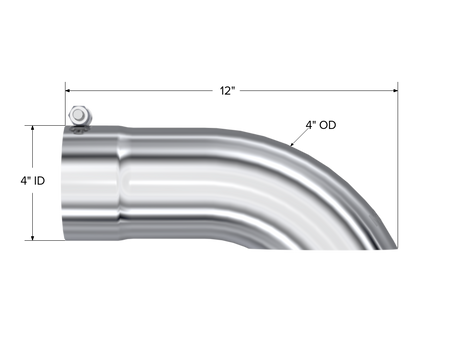 MBRP Exhaust Tip 4-Inch Inlet 4-Inch Outlet T304 Stainless Steel Universal Fit