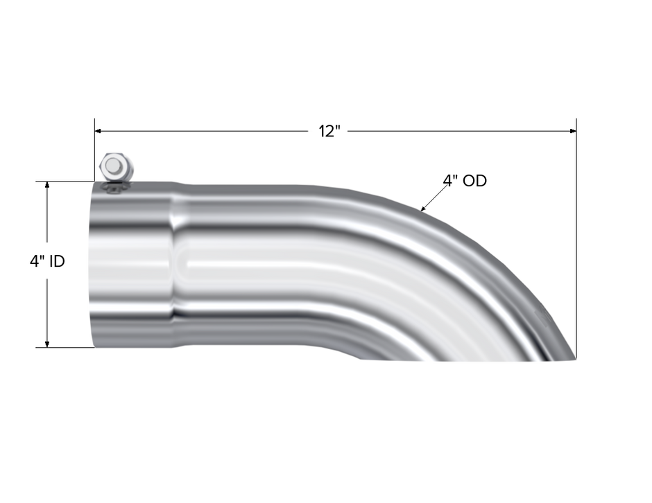 MBRP Exhaust Tip 4-Inch Inlet 4-Inch Outlet T304 Stainless Steel Universal Fit