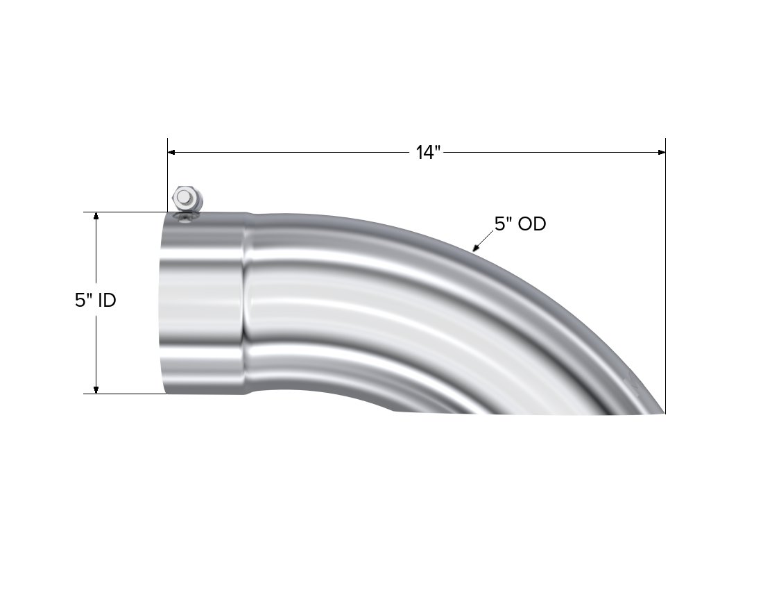 MBRP Exhaust Tip 5-Inch Inlet 5-Inch Outlet T304 Stainless Steel Universal Fit