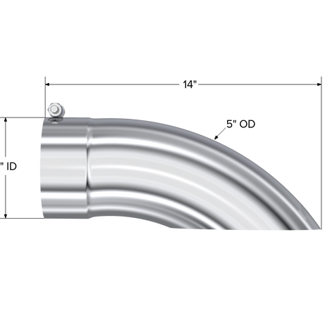 MBRP Exhaust Tip 5-Inch Inlet 5-Inch Outlet T304 Stainless Steel Universal Fit