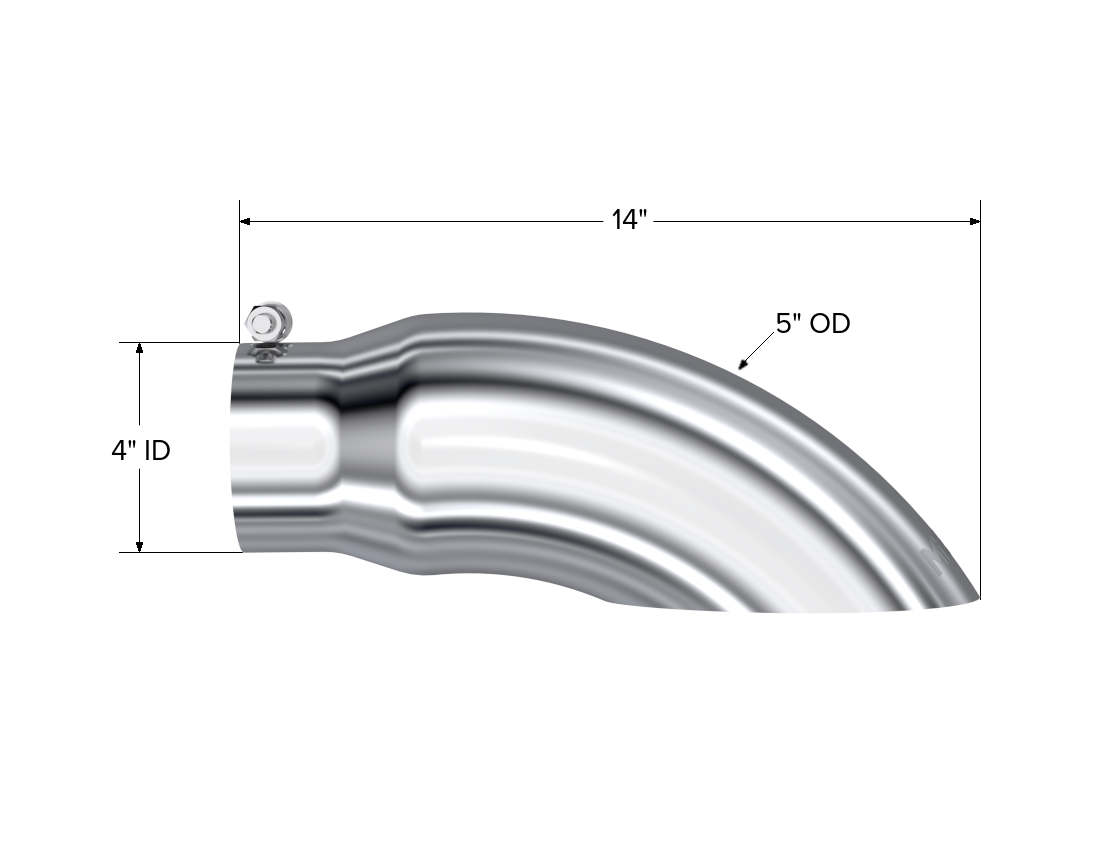 MBRP Exhaust Tip 4-Inch Inlet 5-Inch Outlet T304 Stainless Steel Universal Fit Armor Pro
